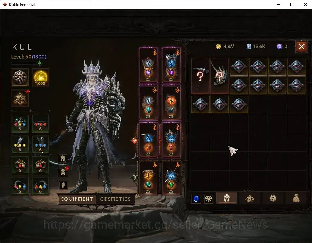 Diablo Immortal Accounts SEA - Bloodrime|CS ON|Lv60(1300)|Necromancer|CR 53 image 5