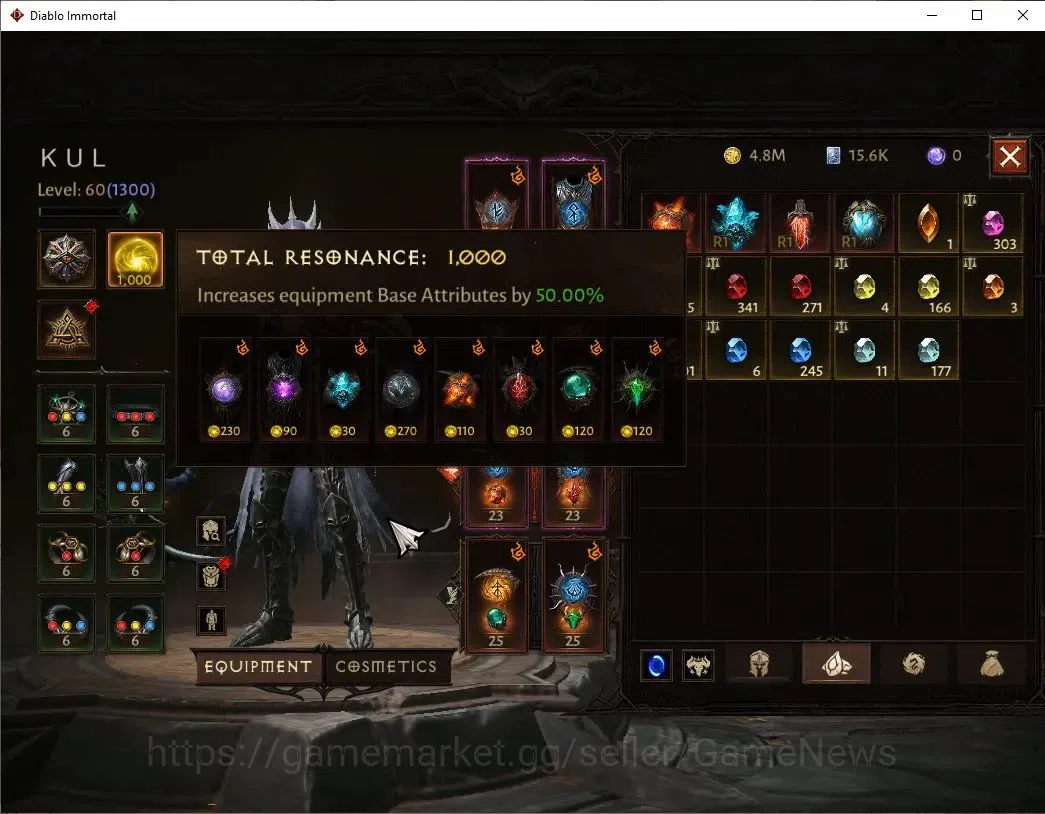 Diablo Immortal Accounts SEA - Bloodrime|CS ON|Lv60(1300)|Necromancer|CR 53 image 6