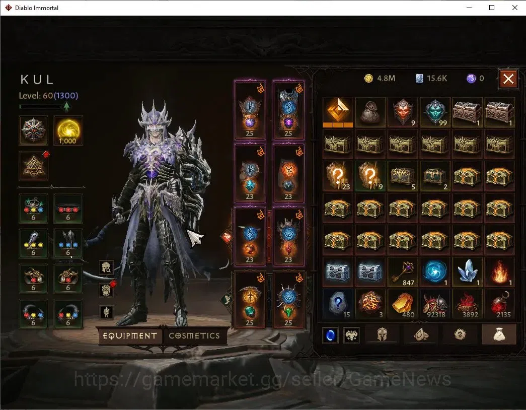 Diablo Immortal Accounts SEA - Bloodrime|CS ON|Lv60(1300)|Necromancer|CR 53 image 8
