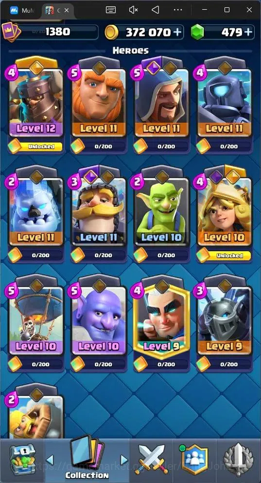 Clash Royale Accounts Global |CL 1380|KTL 13|Trophy 9061|121 Cards|8 Cha image 11