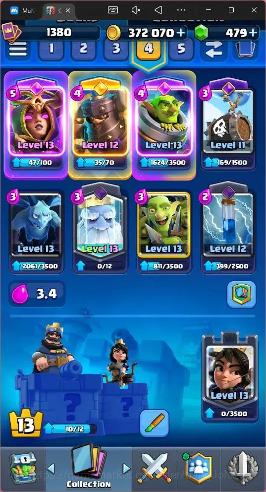 Clash Royale Accounts Global |CL 1380|KTL 13|Trophy 9061|121 Cards|8 Cha image 6