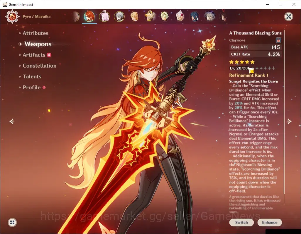 Genshin Impact Accounts Others ASIA & TW,HK,MO|1Account2Server|AR55&AR45|2 Limit (Mavu,Linnea)+Sign|1 Limit EulaC2+Sign|Log 5