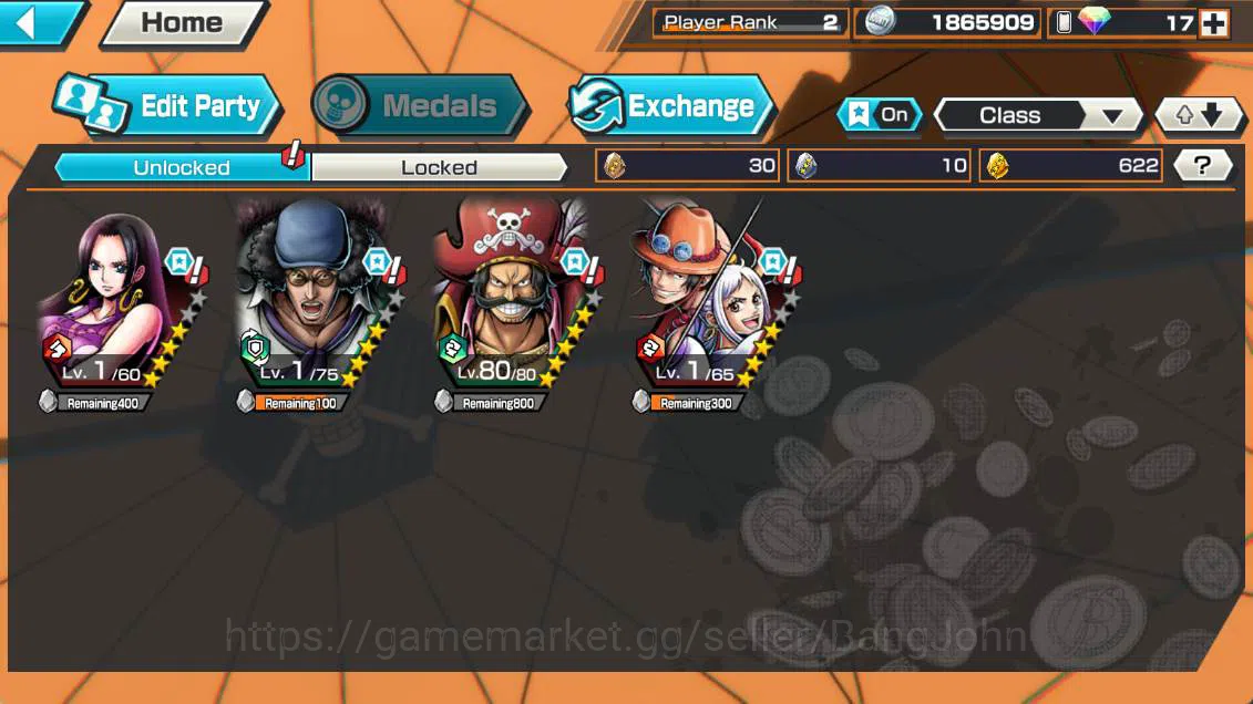 One Piece Bounty Rush Accounts Others GLOBAL | EX 3| FF Ace n Yamato, King pirates gol d roger, BP kuzan, OPBR258B 2