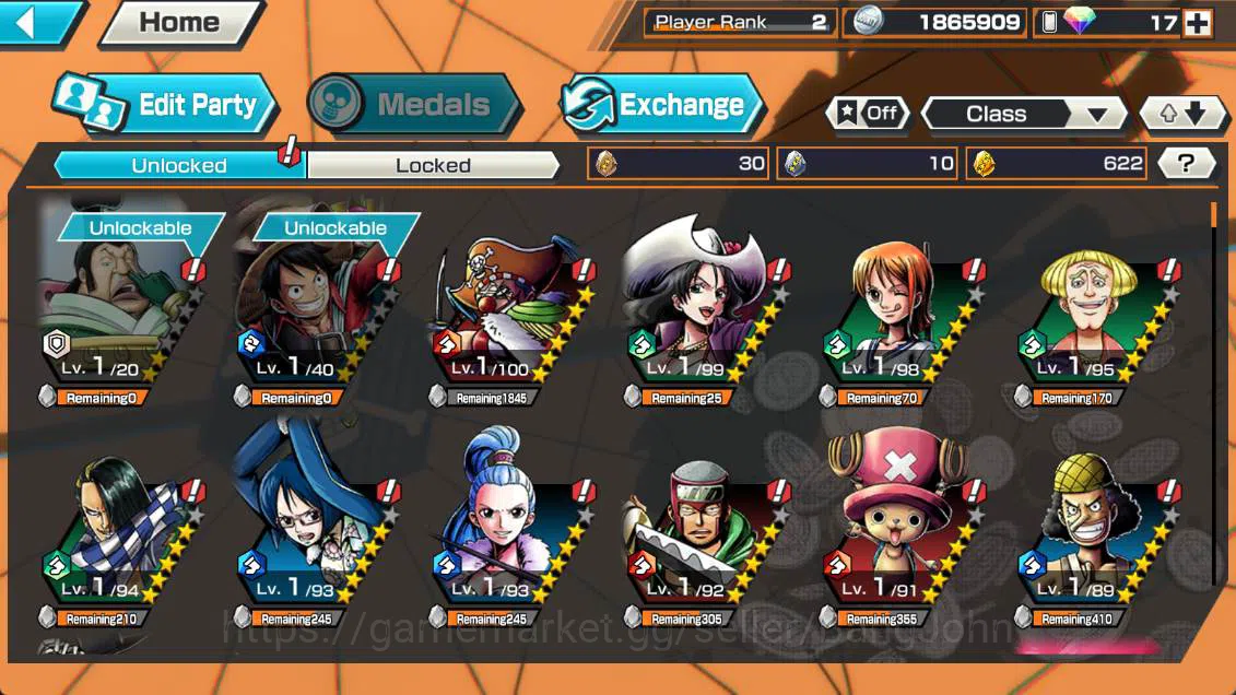 One Piece Bounty Rush Accounts Others GLOBAL | EX 3| FF Ace n Yamato, King pirates gol d roger, BP kuzan, OPBR258B 3