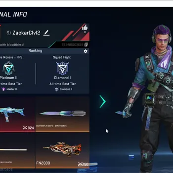 Blood Strike Accounts Collab Skin ASIA|ETERNAL MP7-Tidesong|2 ULTRA Melee(Butterfly Knife,The Iron)|6