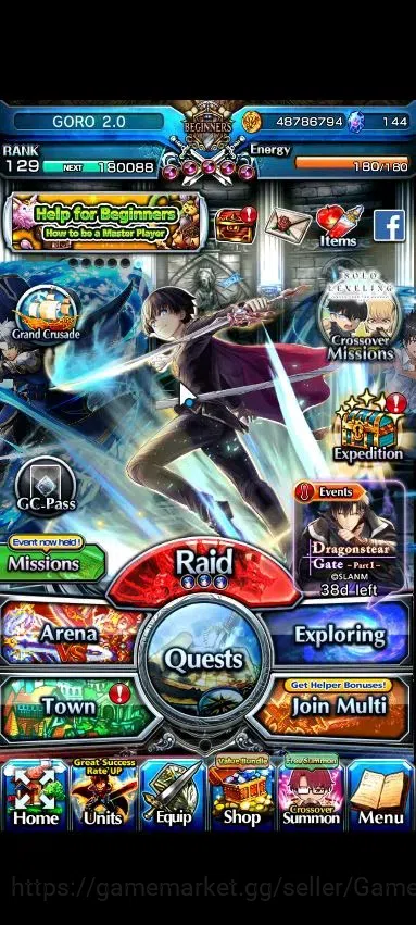Grand Summoners Accounts Global|Rank 129|35 Ascend 18 TW|(3x Roy,Houka,S Mi image 1