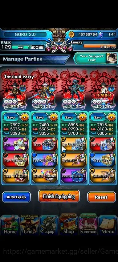 Grand Summoners Accounts Global|Rank 129|35 Ascend 18 TW|(3x Roy,Houka,S Mi image 3