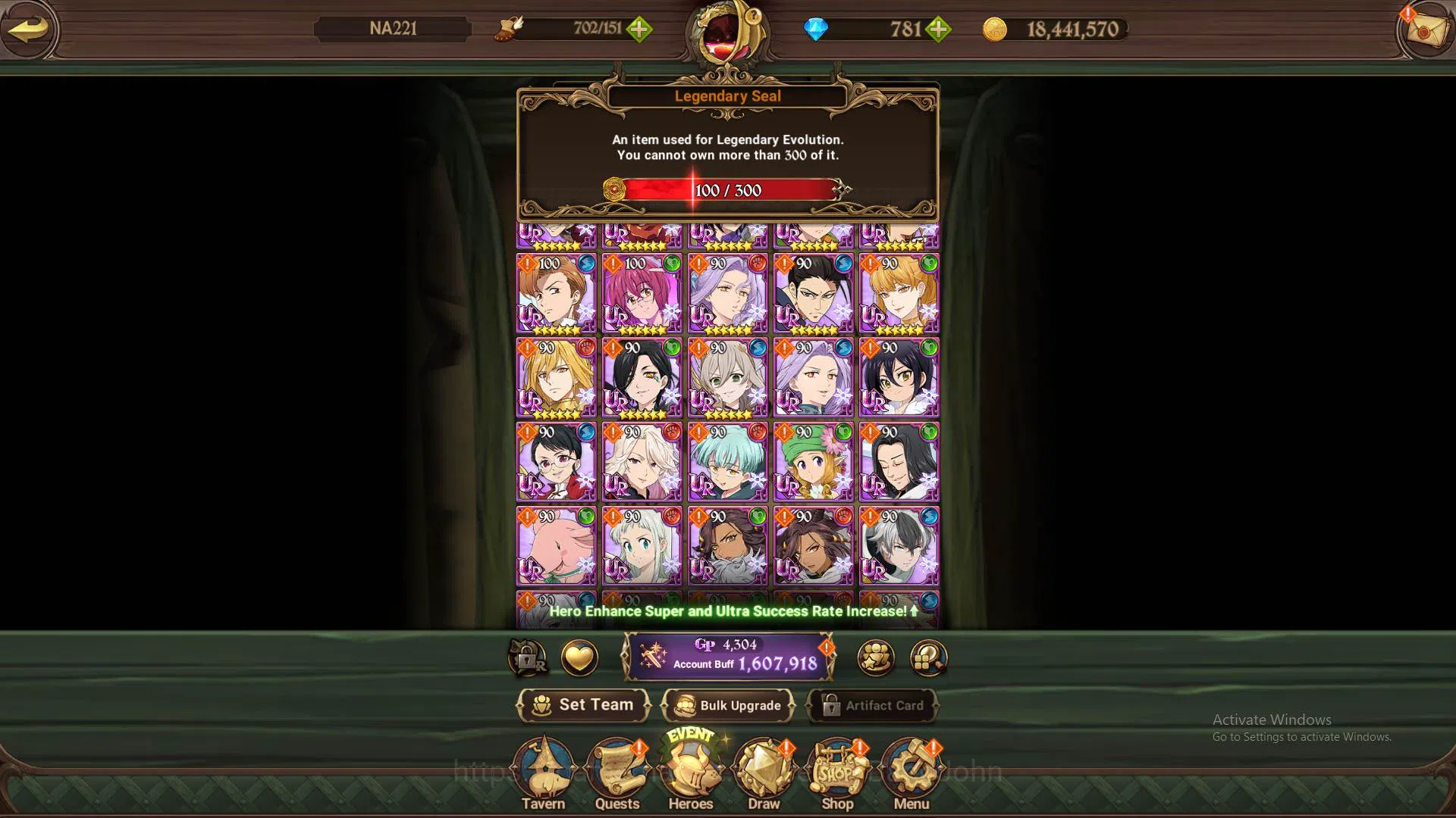 The Seven Deadly Sins: Grand Cross Accounts Others GLOBAL|1.6M CC|LS 100+DM 781| UR Salos, Mael, DK Meliodas,etc|check 3