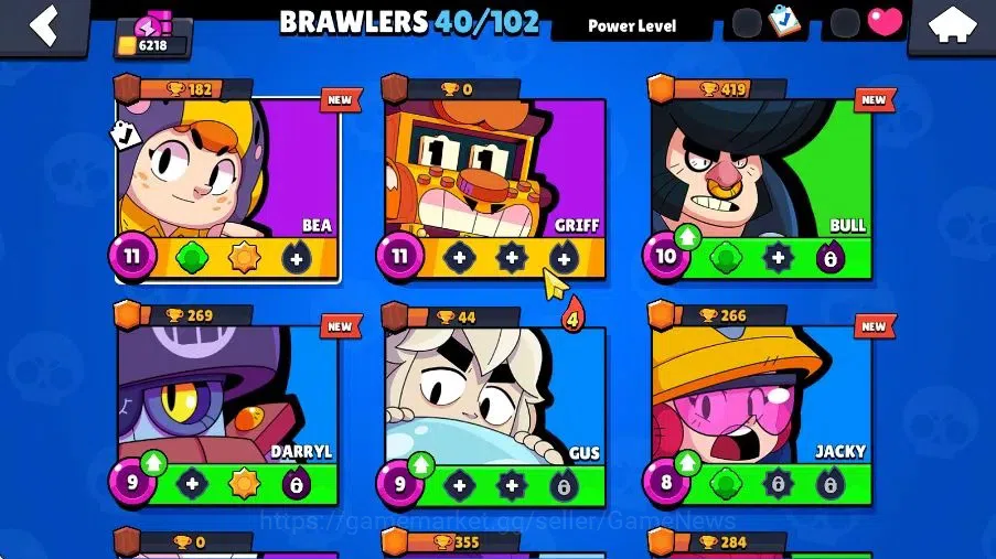 Brawl Stars Accounts 6218 Trophy|6K Bling|40 Brawlers 2 Max Lvl|1 Hypch image 5