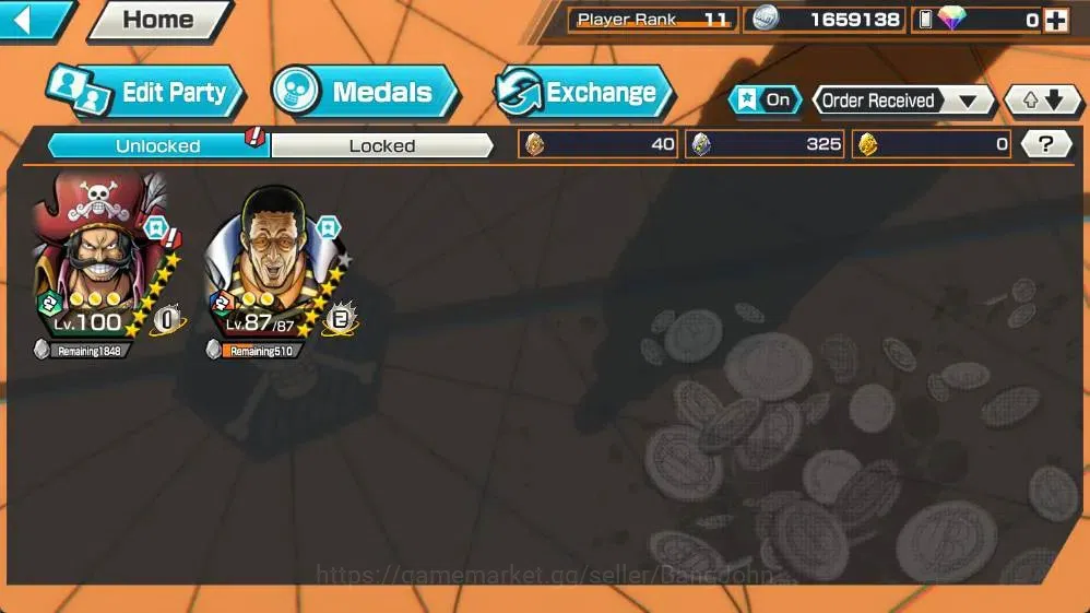 One Piece Bounty Rush Accounts Global | EX 2 | 2 Max | PR 11 | Gol D. Roger Max, image 4