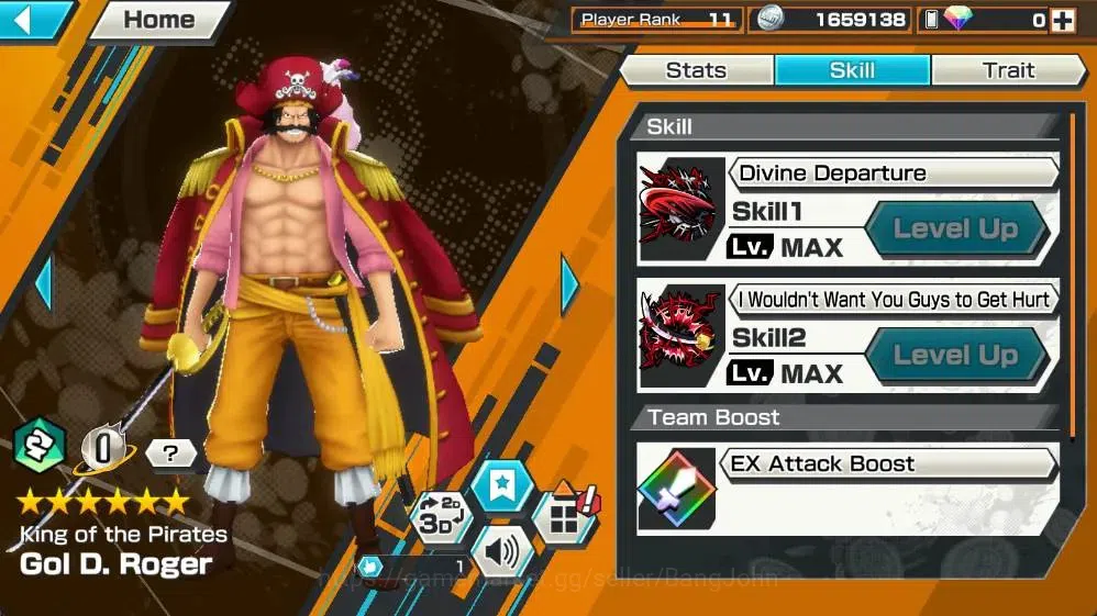 One Piece Bounty Rush Accounts Global | EX 2 | 2 Max | PR 11 | Gol D. Roger Max, image 5