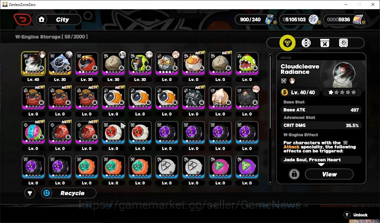 Zenless Zone Zero Accounts Starter ASIA|IK 39|S1 CH5|5936 poly|3 Limit([Ye ShunGuang,Pyrois]+Sign,Zhao)+2 STD 13