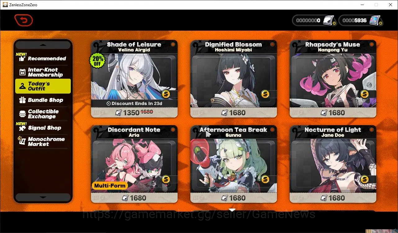 Zenless Zone Zero Accounts Starter ASIA|IK 39|S1 CH5|5936 poly|3 Limit([Ye ShunGuang,Pyrois]+Sign,Zhao)+2 STD 20