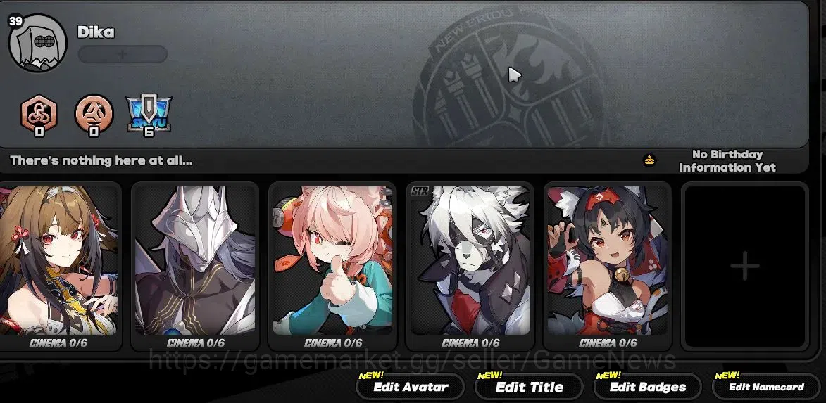 Zenless Zone Zero Accounts Starter ASIA|IK 39|S1 CH5|5936 poly|3 Limit([Ye ShunGuang,Pyrois]+Sign,Zhao)+2 STD 4