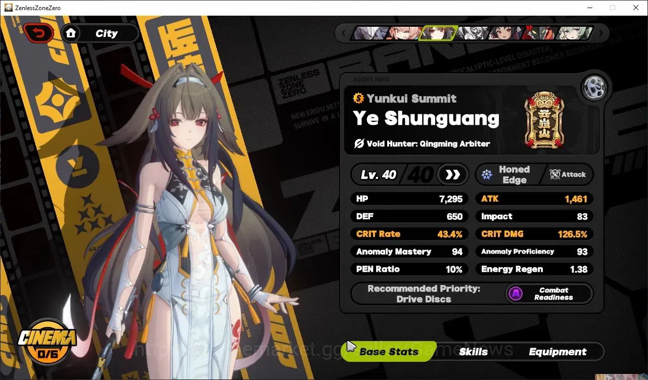 Zenless Zone Zero Accounts Starter ASIA|IK 39|S1 CH5|5936 poly|3 Limit([Ye ShunGuang,Pyrois]+Sign,Zhao)+2 STD 9