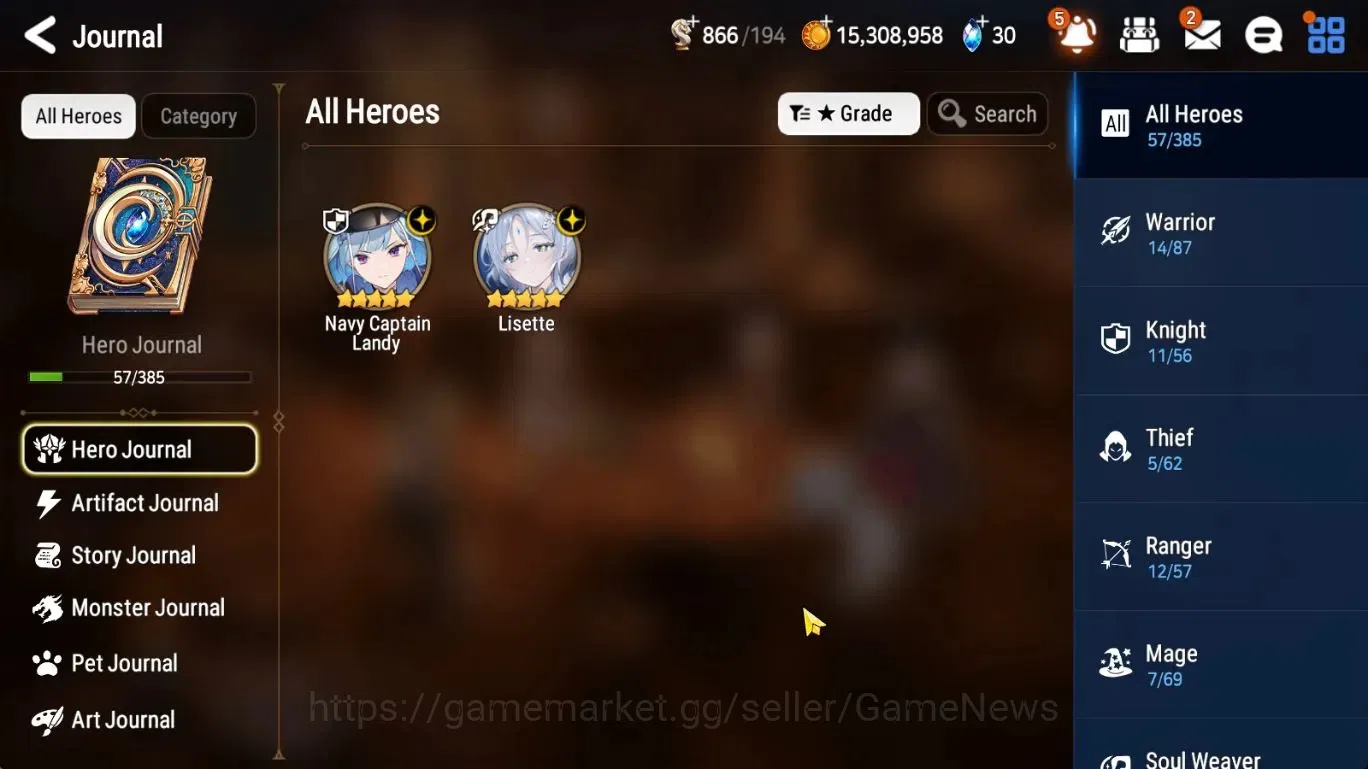 Epic Seven Accounts Mid-Tier GLOBAL UnVerif|New Era|2 ML(Lisete,Navy Capt Landy)+Yulha,Iseria,Landy,Etc|Poh ON|Abys F 51|415 1