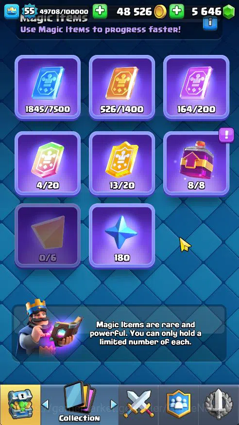 Clash Royale Accounts Midgame Lv 55|Trophy 10500|KTL 15|Limited Skin|Card 121| 1 Hero 14 EVO 8 Champ 21 Legendary 33 Epic 30 14