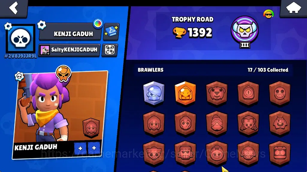 Brawl Stars Accounts 1392 Trophy|17 Brawlers 4 Max [Edgar,Bo,El Primo,N image 2