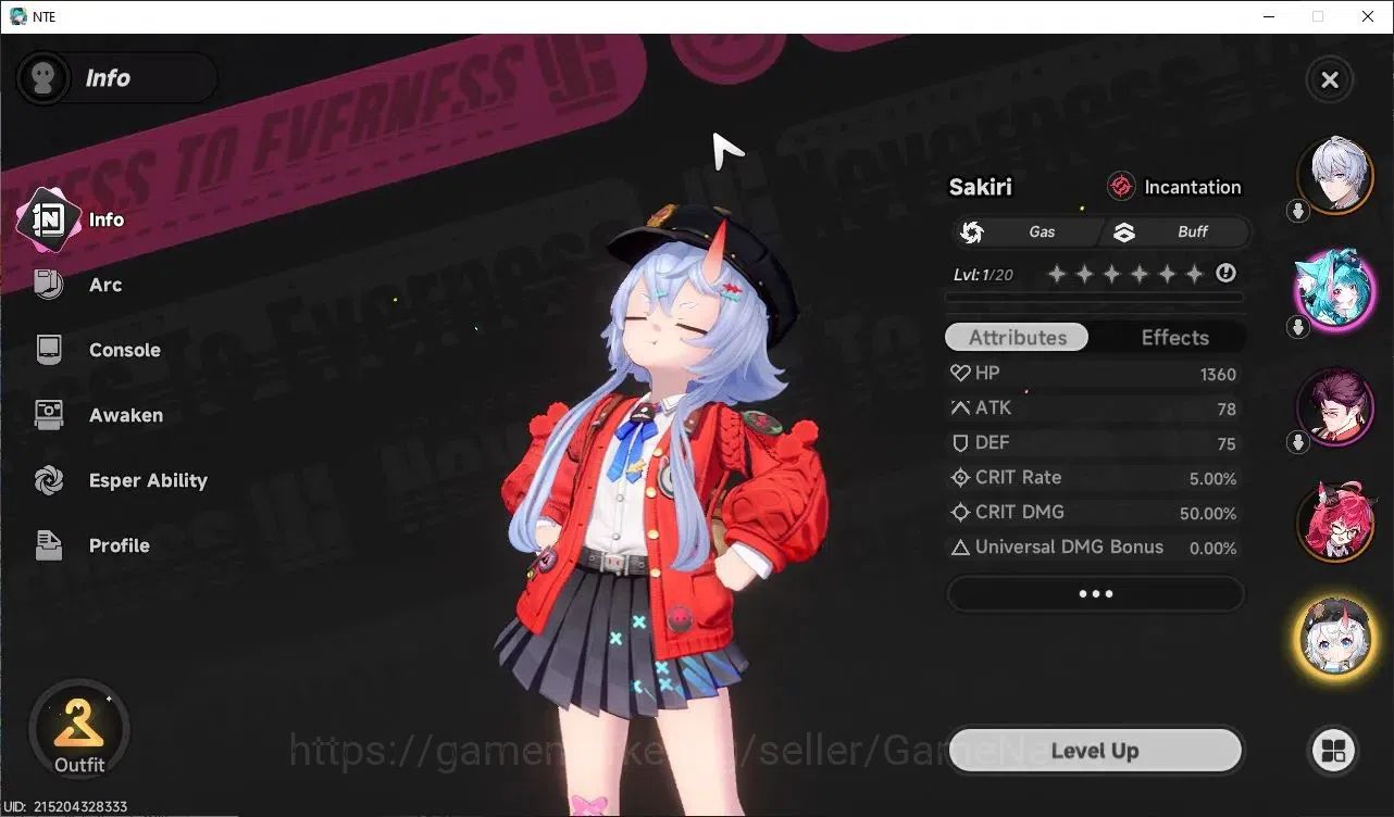 Neverness to Everness Accounts Global EU |HL 3| 2 SSR Limited Nanally, Sakiri + 1 image 2