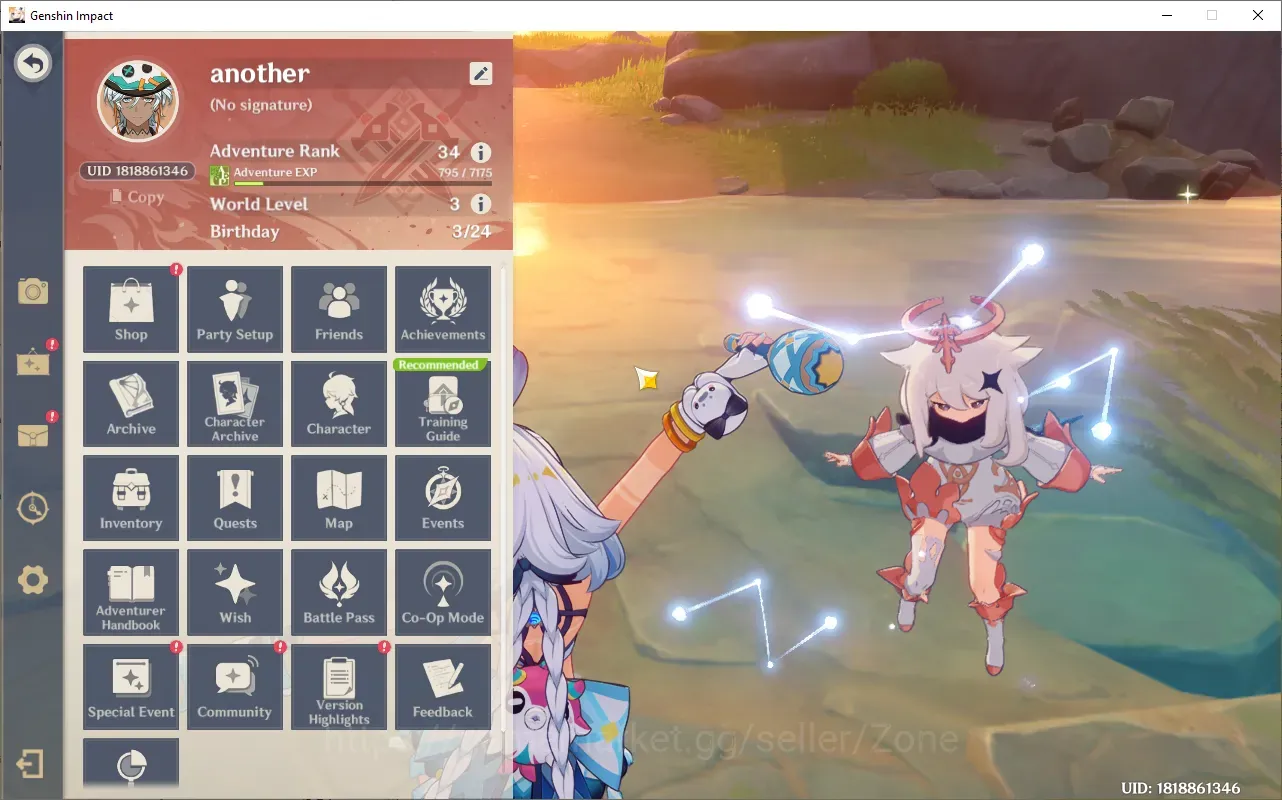 Genshin Impact Accounts Starter ASIA|AR 34|Starter 2 Limited (Vesna, Mualani),Qiqi,Mona|Selector Available|MC Aether|Low 1