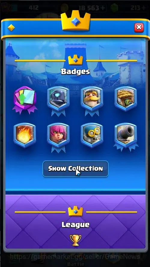 Clash Royale Accounts High-End Lv 412|KTL 10|Trophy 3049|Card 50/121|1 Hero,3 EVO|2 MAX 10 Epic,17 Rare,21 Common|Gems 4