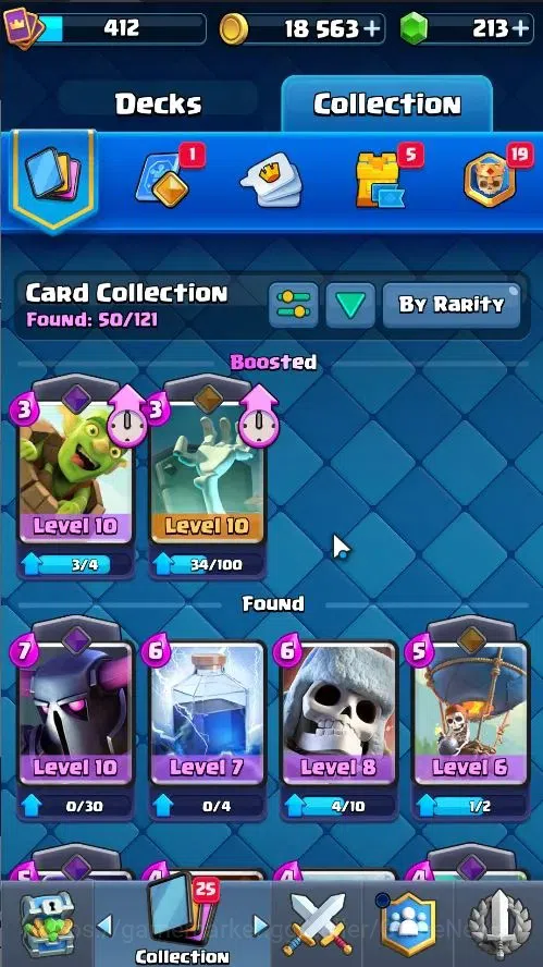 Clash Royale Accounts High-End Lv 412|KTL 10|Trophy 3049|Card 50/121|1 Hero,3 EVO|2 MAX 10 Epic,17 Rare,21 Common|Gems 7