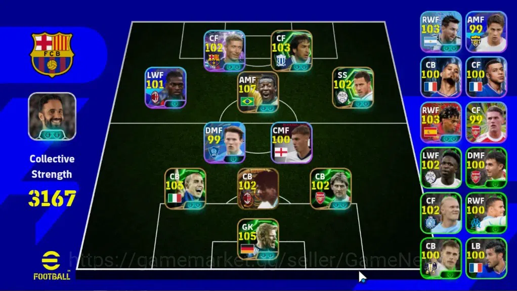 eFootball Accounts Legends & Iconic Players Android|Epic Pele,Cannavaro,Oliver Kahn,Raul,E.Hazard,Tony Adams,BigTiime Frank 1