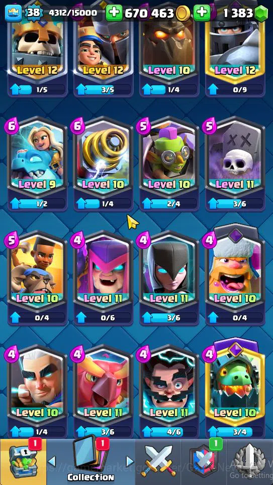 Clash Royale Accounts Lv 38|Trophy 8156|KTL 13|Limited Skin|Card 119| 1  image 6