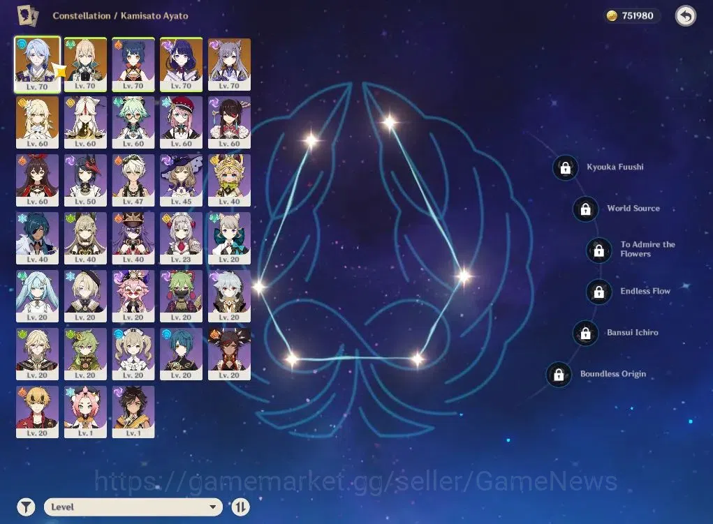 Genshin Impact Accounts ASIA|AR47|2Limited+1(*5Weapon)|Raiden,Ayato,Jean,K image 3