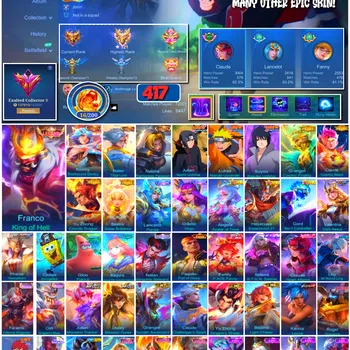 Mobile Legends: Bang Bang Collector #3909 | 417 Skins | Legend Franco | Collector Kimm image 1