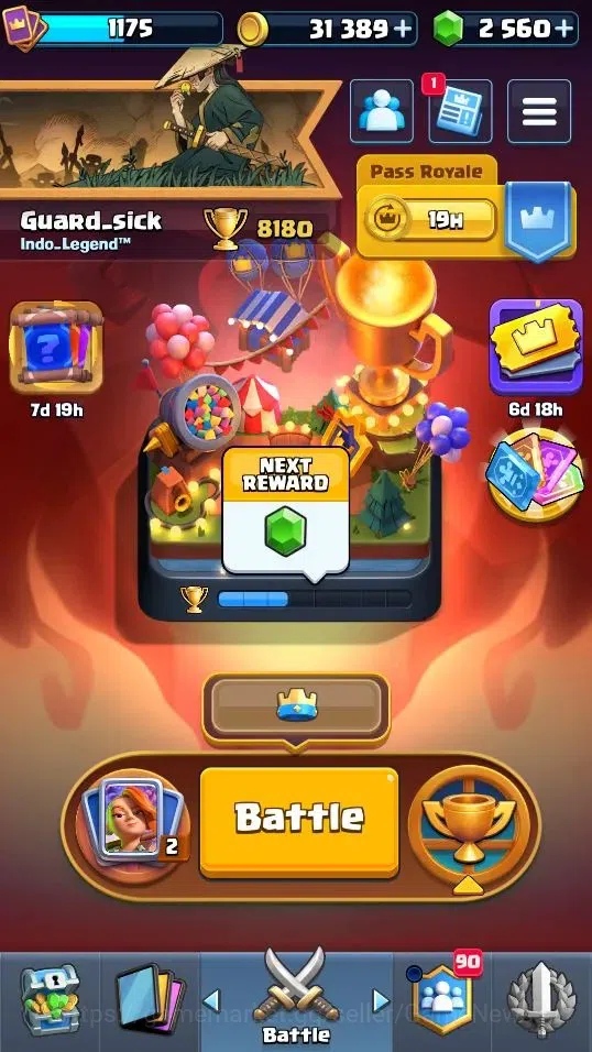 Clash Royale Accounts High-End Lv 1175|Trophy 8180|KTL 13|Card 118/122|1 Hero 5 Champ 9 EVO 22 Legend,30 Epic,32 Rare,29 1