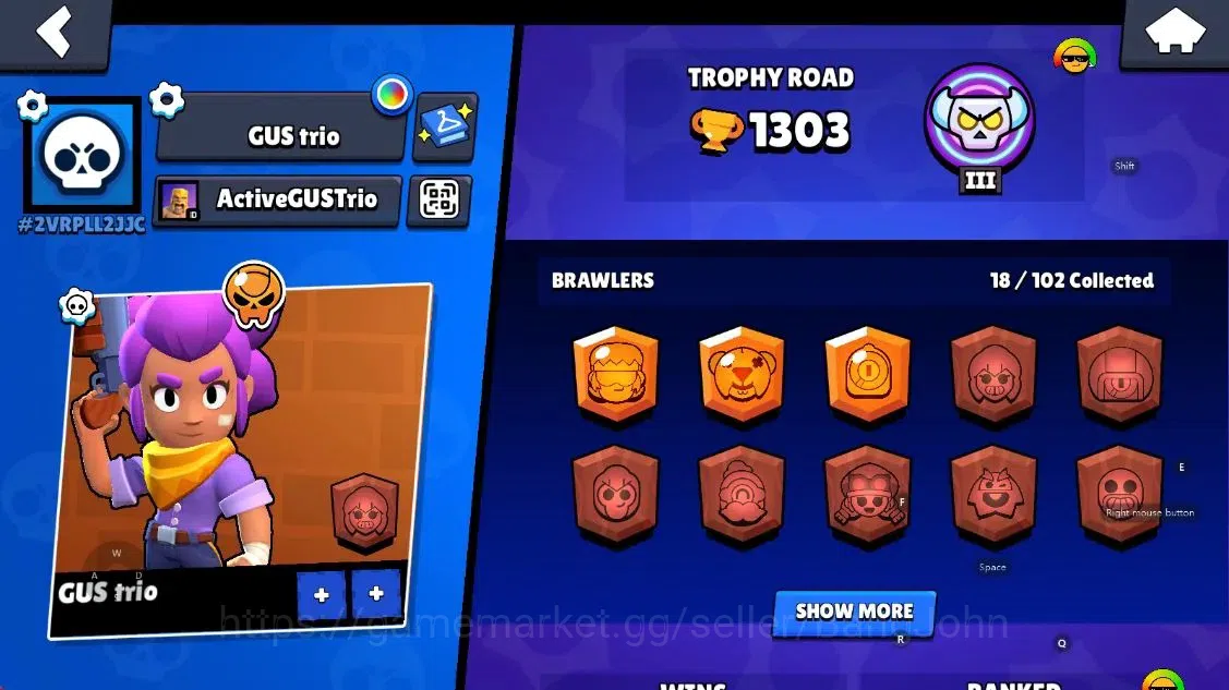 Brawl Stars Accounts Android | 1303 Thropy|18 Brawler-1 Max Lv(Nita)|1  image 2