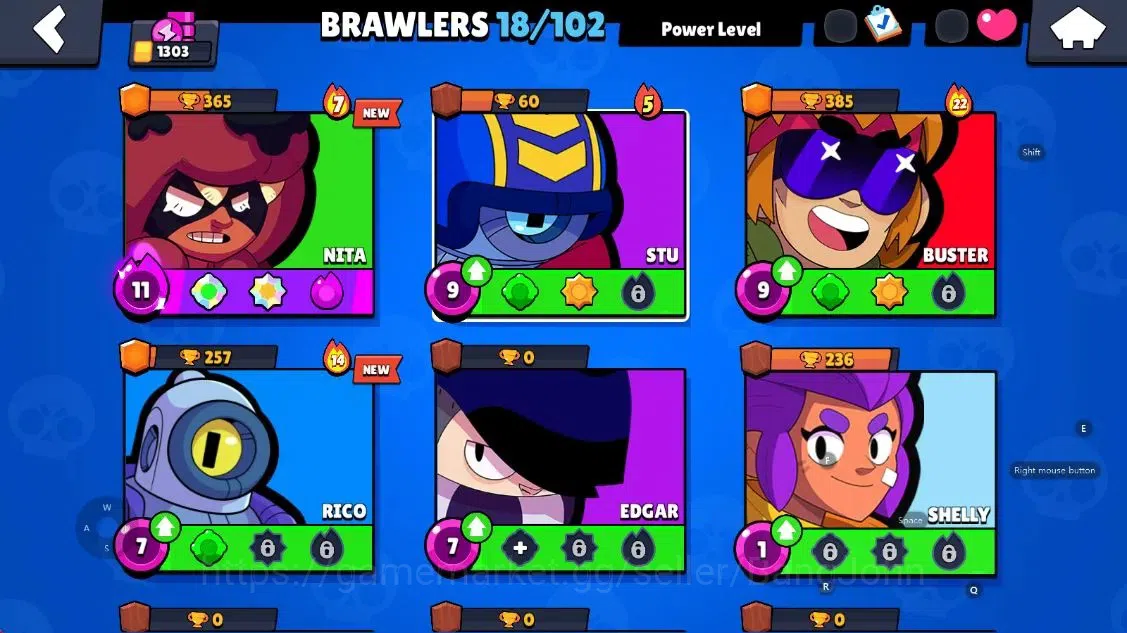 Brawl Stars Accounts Android | 1303 Thropy|18 Brawler-1 Max Lv(Nita)|1  image 5