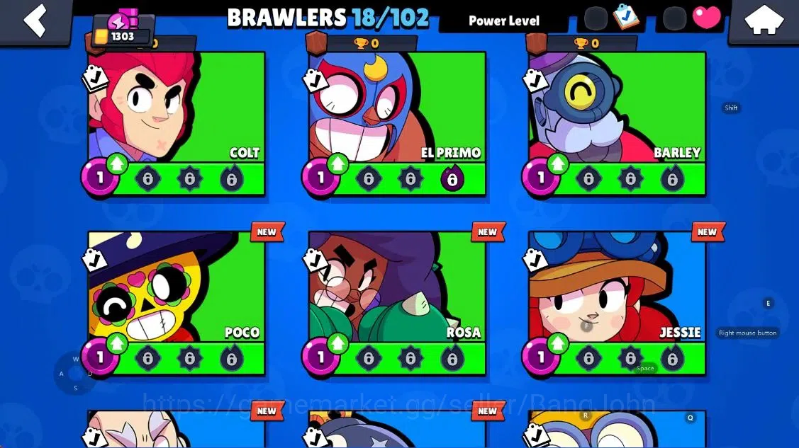 Brawl Stars Accounts Android | 1303 Thropy|18 Brawler-1 Max Lv(Nita)|1  image 6