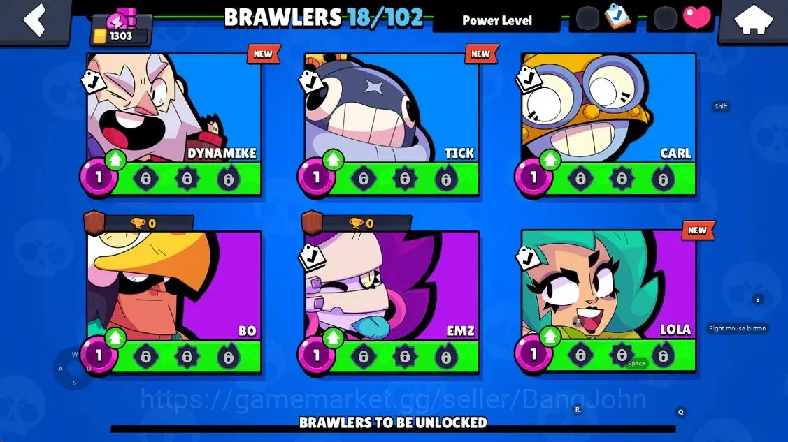 Brawl Stars Accounts Android | 1303 Thropy|18 Brawler-1 Max Lv(Nita)|1  image 7