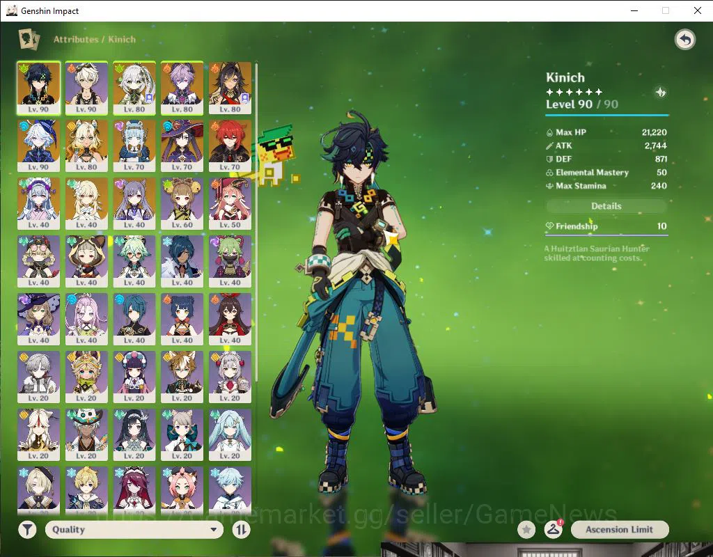 Genshin Impact Accounts Asia|AR 55| 6 Limited +4(*5Weapon)| (Kinich C4+Sig image 3