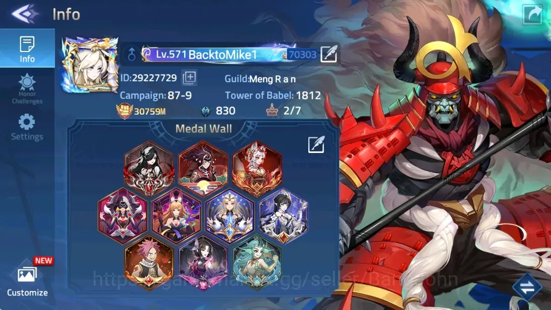 Mobile Legends: Adventure Accounts Global 703xx|Lv.571|30759M Power|Camp 87-9|Vip 11|54 Nexus|75 Awaken|18 UR|27 Epic|Many 1