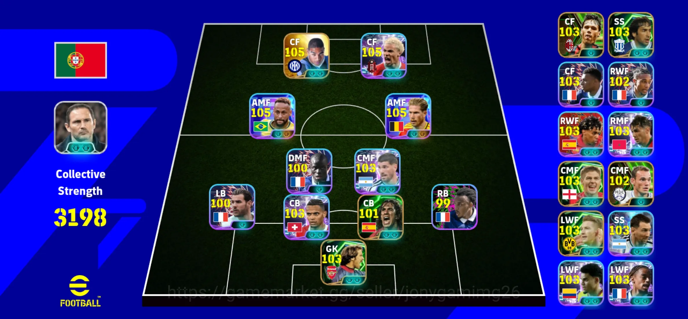 eFootball Accounts Legends & Iconic Players eFootball PES2027 | 3195 Collective Strength | 105 OVR Squad | Neymar, De 1