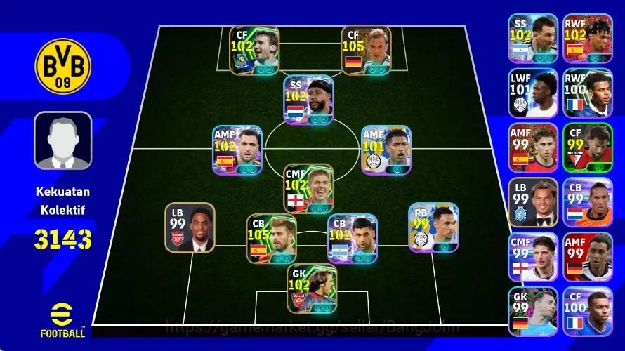 eFootball Accounts Legends & Iconic Players Android|PW 3143|Gerard Mikel Merino Show T,Pique Epic,Mario Gotze Epic,Andrly 1
