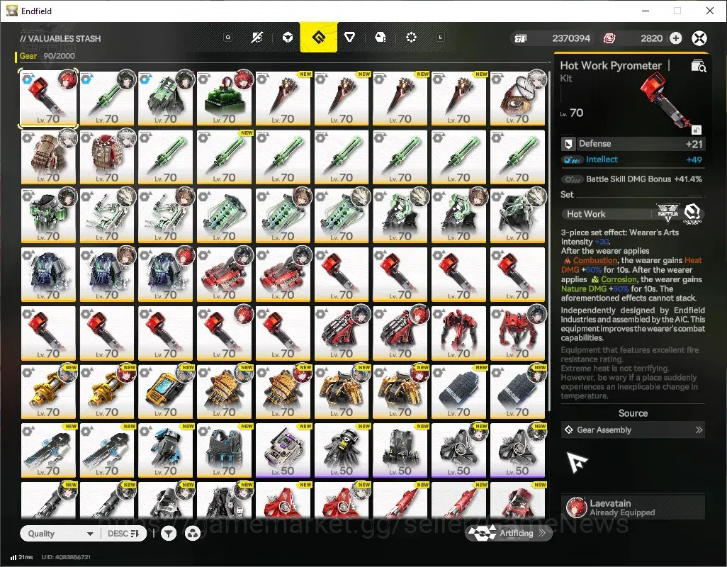 Arknights: Endfield Accounts ASIA|Lv 57|8 SSR (4 Limited) + 12 (*6 Weapon)|[Fangyi P1,Laevatain]+Sign,MiFu,Gilberta|12k 12