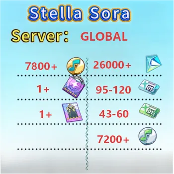 Stella Sora Accounts GLOBAL|Stellanite Dust:26000+|Cerulean Ticket:95-120|Sprout Ticket:43-60|Silver Disc:7200+|Gold