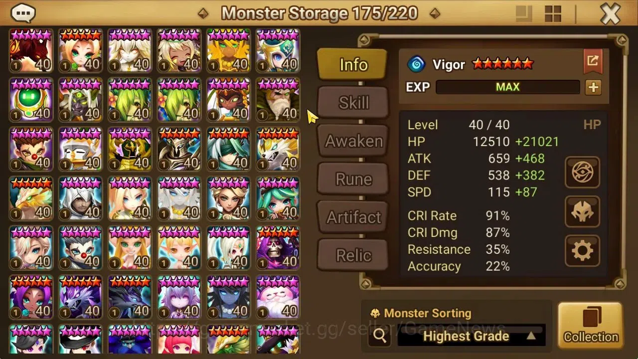 Summoners War: Sky Arena Accounts ASIA Lv 100|3 LD[Jaduel&Aepiah,Artamiel,Eivor]|42  image 11