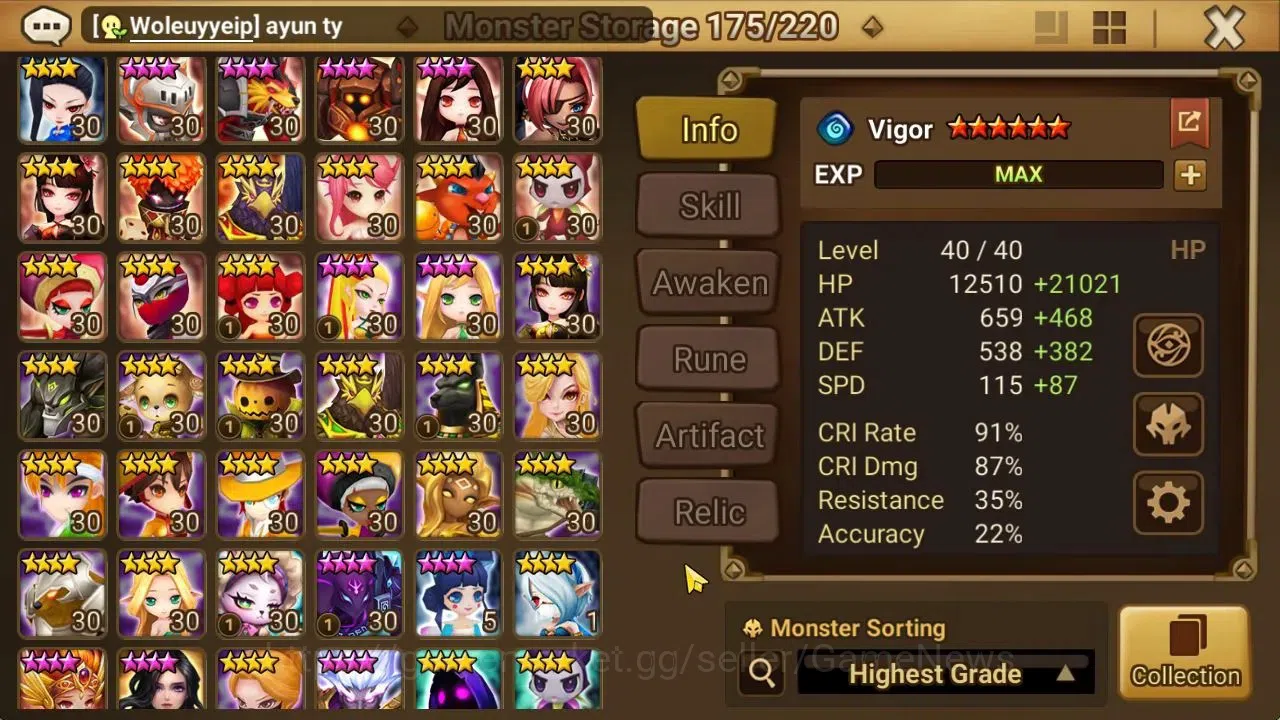 Summoners War: Sky Arena Accounts ASIA Lv 100|3 LD[Jaduel&Aepiah,Artamiel,Eivor]|42  image 13