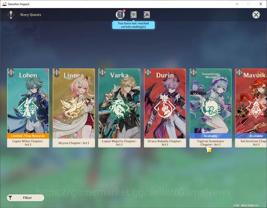 Genshin Impact Accounts ASIA|AR 56|5 Limited + 2 (*5Weapon)|Skirk,Varka,Na image 14