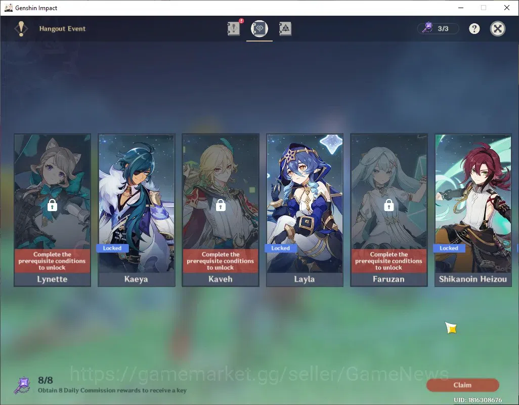 Genshin Impact Accounts ASIA|AR 56|5 Limited + 2 (*5Weapon)|Skirk,Varka,Na image 18