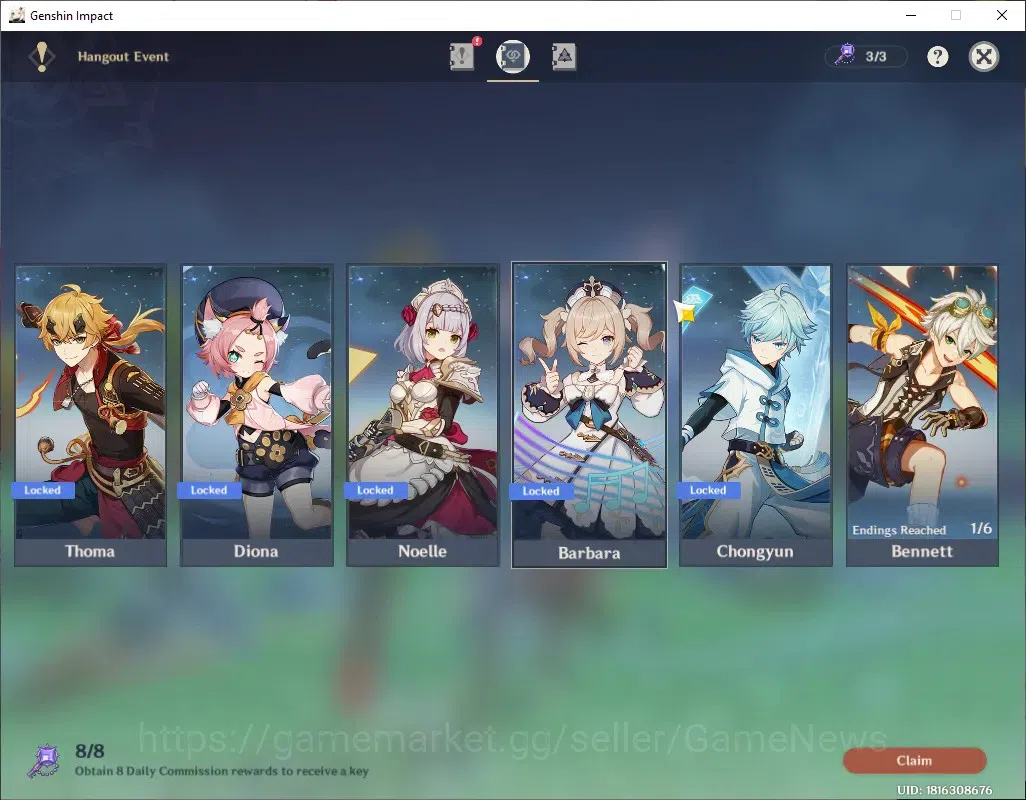 Genshin Impact Accounts ASIA|AR 56|5 Limited + 2 (*5Weapon)|Skirk,Varka,Na image 20