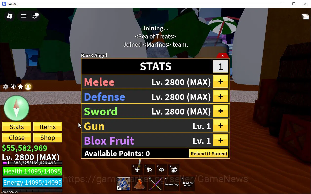 Roblox Accounts Blox Fruit|Lv 2800| Angel V4| 2 Myth WP (Hallow Sc image 2