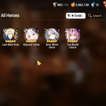 Epic Seven Accounts Limited Hero GLOBAL UnVerif|NewEra|4 ML(LR krau,Abyssal yufine,BW iseria,TM Luluca