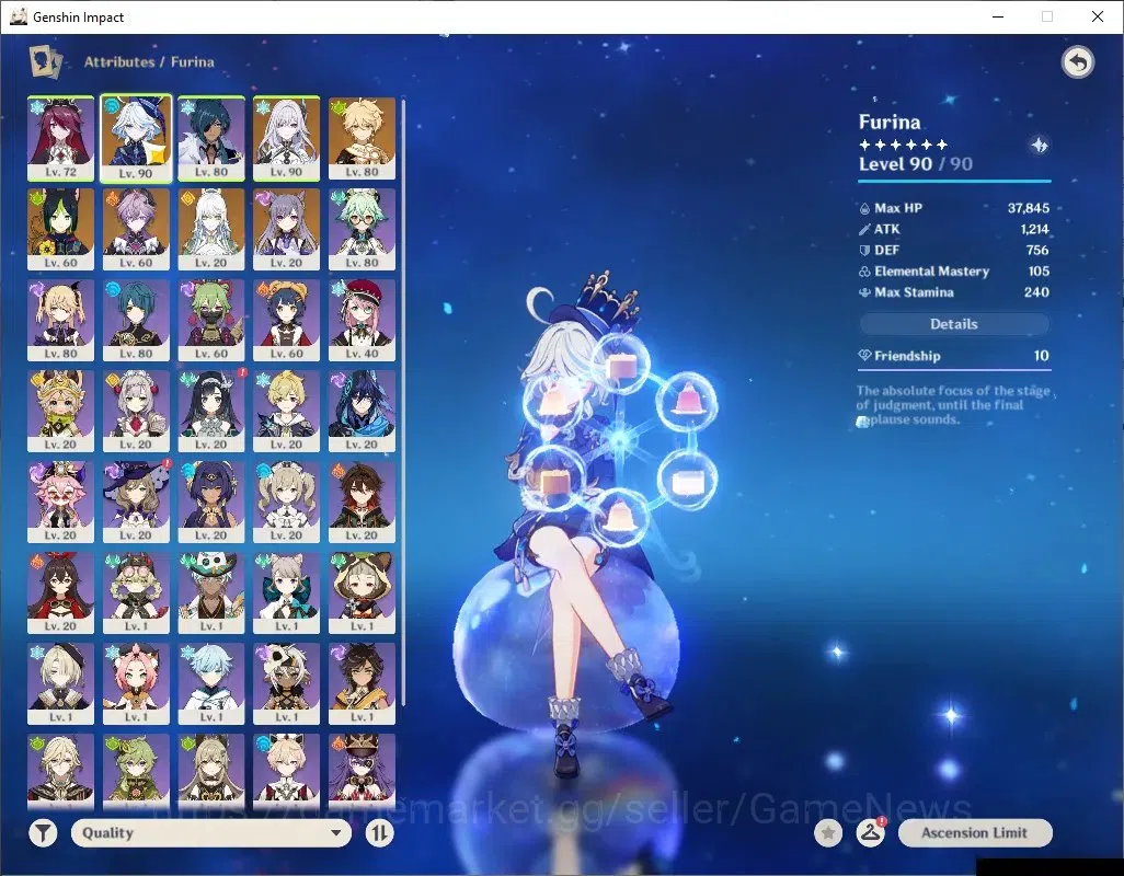 Genshin Impact Accounts ASIA|AR 55|4 Limited + 2 (*5Wep)|Skirk,Furina,Duri image 3