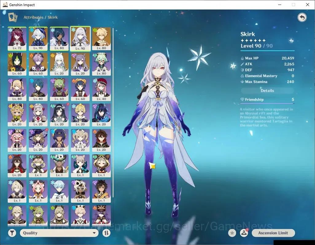 Genshin Impact Accounts ASIA|AR 55|4 Limited + 2 (*5Wep)|Skirk,Furina,Duri image 4